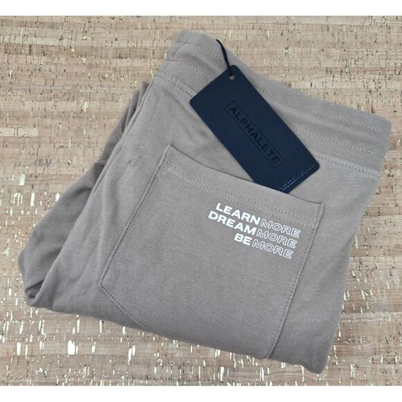 ALPHALETE Essential Core Jogger Mens M‎ Athletic Brown Size Pink Lettering NWT - Picture 1 of 10